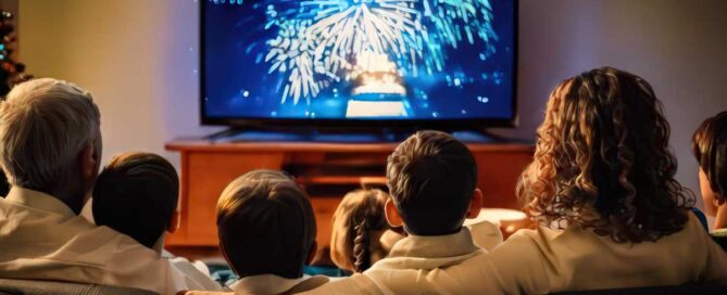 Watching New Year's Eve ball drop on TV